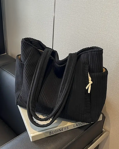 Daisy – Ribbed Tote Bag with Cord Detail