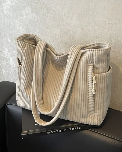 Daisy – Ribbed Tote Bag with Cord Detail