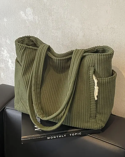 Daisy – Ribbed Tote Bag with Cord Detail