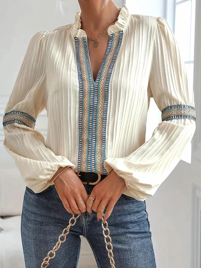 Corey™ - V-neck Blouse with Lace