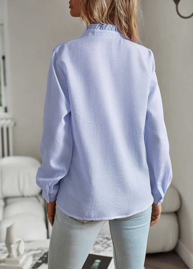 Aurora | Long-sleeved shirt with ruffles