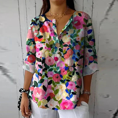 Callie - Casual blouse with floral print