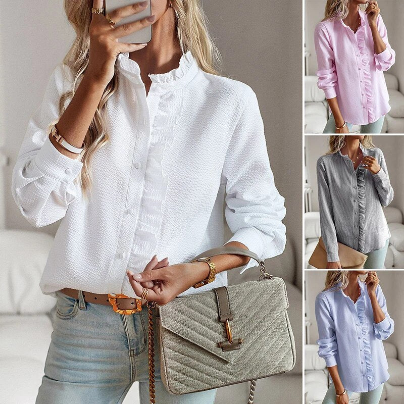 Aurora | Long-sleeved shirt with ruffles