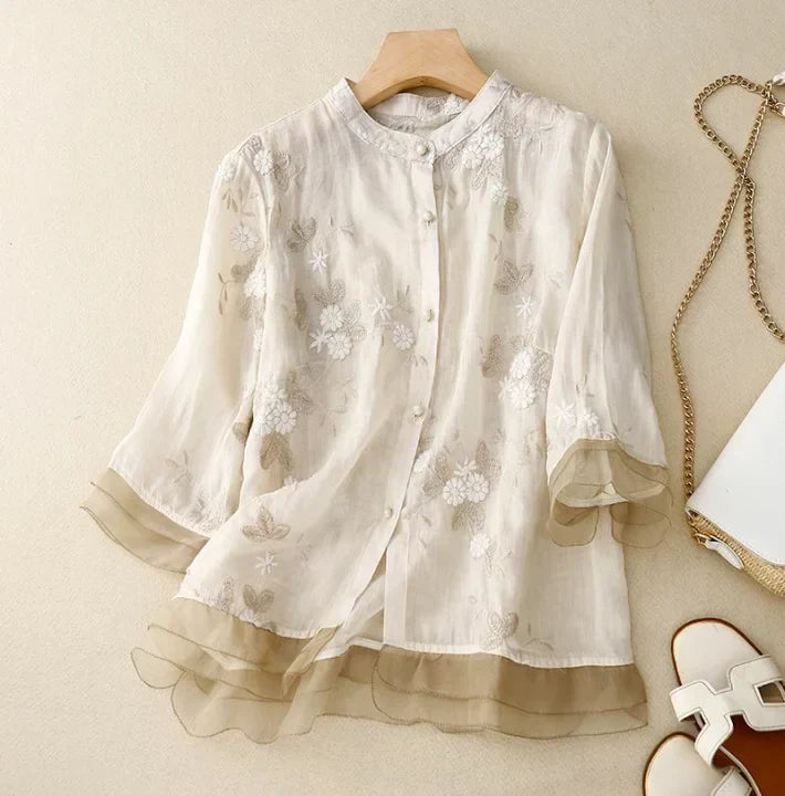 Eloise™ - Embroidered Cotton Blouse