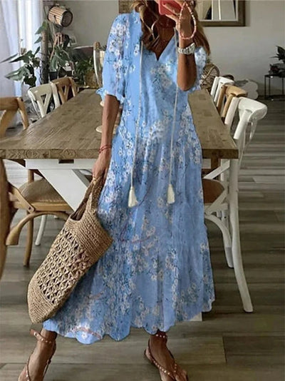 Ava - Elegant Boho Dress with Belly Coverage