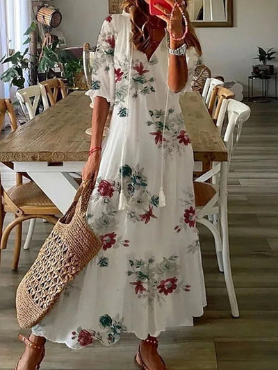Ava - Elegant Boho Dress with Belly Coverage